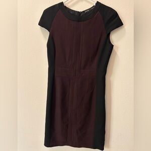 (S) Zara Black and Dark Brown/Burgundy Professional Dress